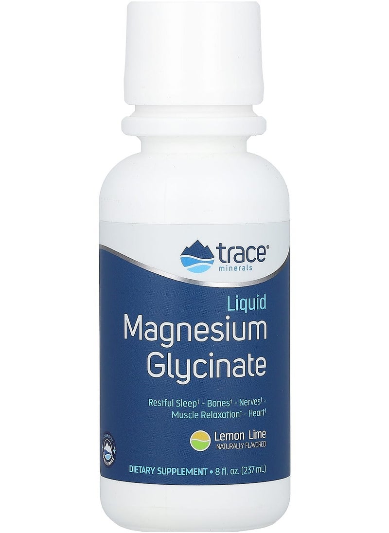 Trace Minerals - Liquid, Magnesium Glycinate, Lemon Line, 8 fl oz (237 ml) - Image 1