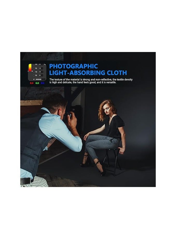 NEEWER 6x9 feet/1.8x2.8m Photo Studio 100% Pure Polyester Collapsible Backdrop Background for Photography, Video and Television (Backdrop Only) - Black black - Image 4
