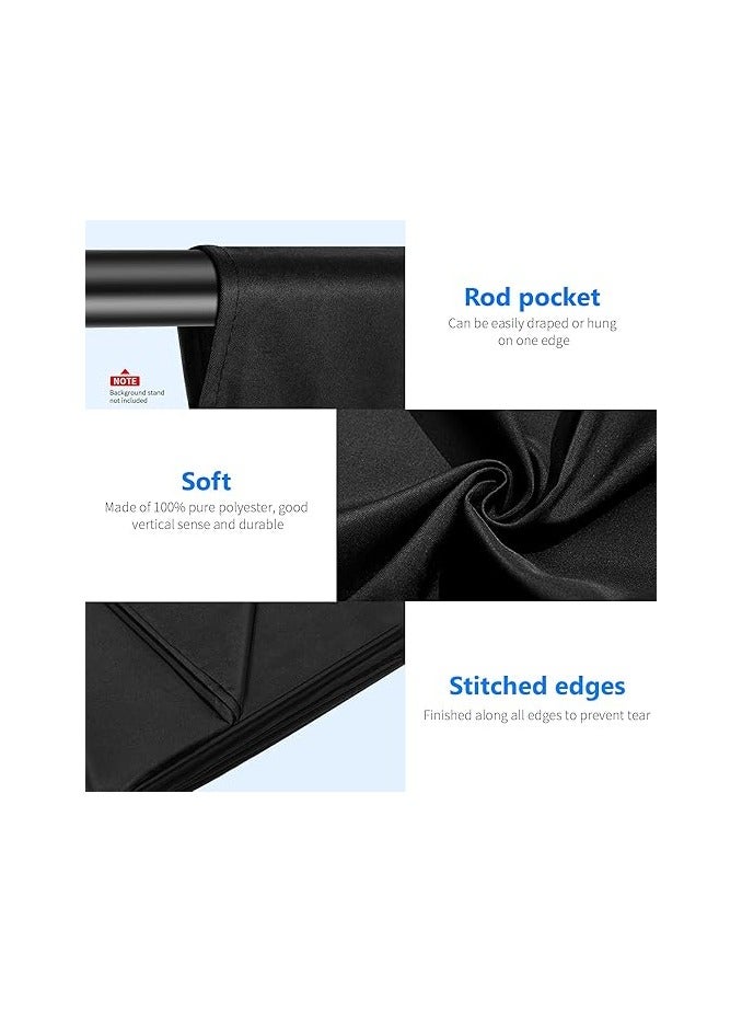 NEEWER 6x9 feet/1.8x2.8m Photo Studio 100% Pure Polyester Collapsible Backdrop Background for Photography, Video and Television (Backdrop Only) - Black black - Image 3