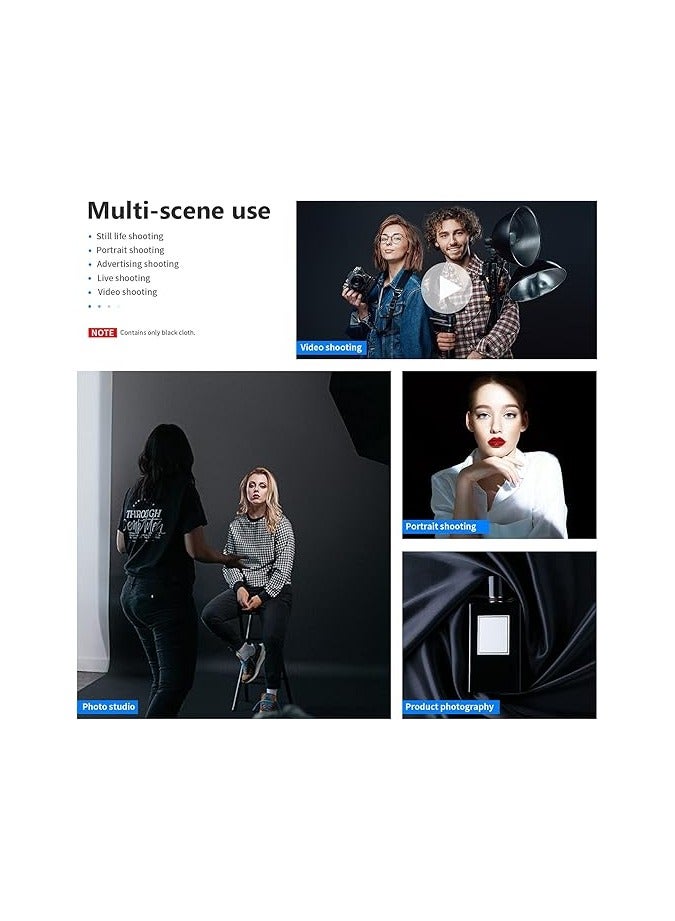 NEEWER 6x9 feet/1.8x2.8m Photo Studio 100% Pure Polyester Collapsible Backdrop Background for Photography, Video and Television (Backdrop Only) - Black black - Image 5
