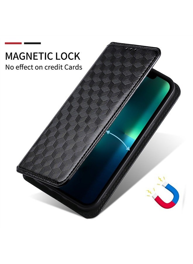 غطاء سامسونج جالاكسي S23 الترا ، غطاء مغناطيسي للمحفظة مع حامل بطاقة ، غطاء حماية مقاوم للصدمات مضاد للاصفرار مضاد للخدش من جلد PU (أسود) - Image 5