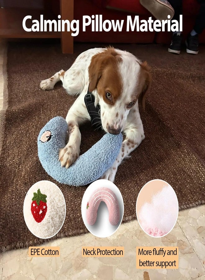 AdoPet U-Shaped Calming Pillow for Cats and Dogs - Super Soft Plush Fabric, Cozy Headrest, Neck Support for Deep Sleep, Kitten Headrest, Pet Bed (Pink) - Image 2