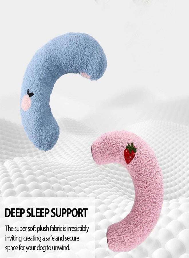 AdoPet U-Shaped Calming Pillow for Cats and Dogs - Super Soft Plush Fabric, Cozy Headrest, Neck Support for Deep Sleep, Kitten Headrest, Pet Bed (Pink) - Image 4