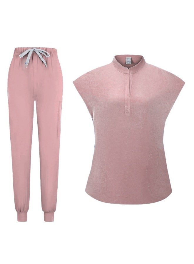 Loquat Womens Medical Scrubs Set Medical Uniform Set Pink - Image 1