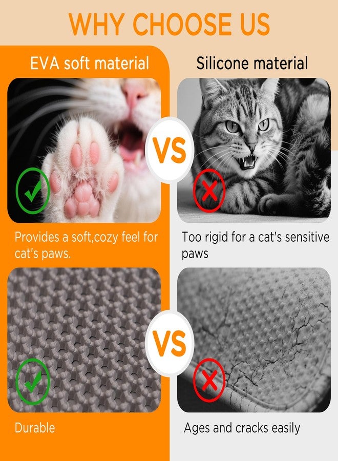 Anywish Large Cat Litter Mat for Litter Box, 47"×33" Double Layer Trapping Mat, Non-Slip Water Proof Kitty Litter Pad, Grey - Image 4