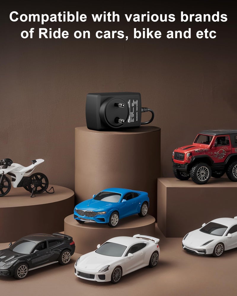 FEDUS 12v Charger for Kids Ride on Car Toys, 12 Volt Battery Charger with Charging Indicator & Auto-Cut Off Battery Power Adaptor for Kids Electric Car Children Mercedes, BMW, Audi, Motorcycle, Jeep - Image 4