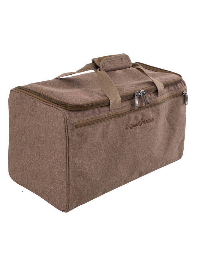 AL SANIDI Al-Rahala Coffee and Tea Bag, Camping bag, Oud, 45x23x27Cm  - Image 1