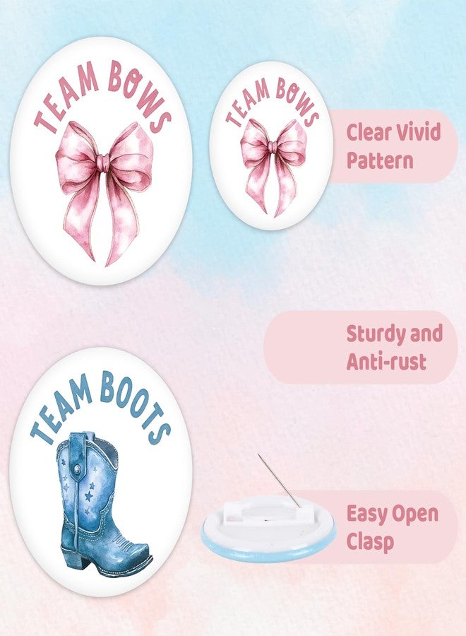 Whaline 50Pcs Boots or Bows Gender Reveal Pins Team Boy or Girl Buttons Blue Boot Pink Bow Button Badges for Birthday Baby Shower Party Game Supplies - Image 3