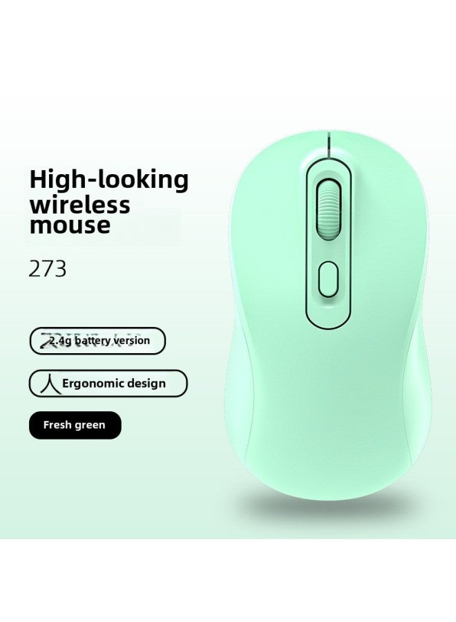 Direct Sales RecharGeable Wireless Mouse Silent Bluetooth 2.4G Dual-mode Suitable For Apple Huawei Office Notebook-Color:2.4G Battery Version Green (brinG Your Own Battery)  - Image 1