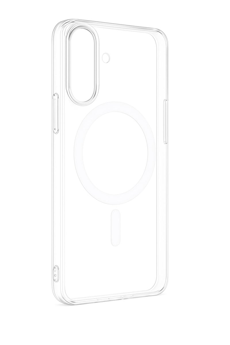 T TECLUSIVE Slim Crystal Magnetic Case Compatible with Magsafe Galaxy S24 | Slim Hard Shell Transparent Smoke Plastic Cover with Magnetic Ring | Anti Yellow Case (Clear, S24) - Image 1