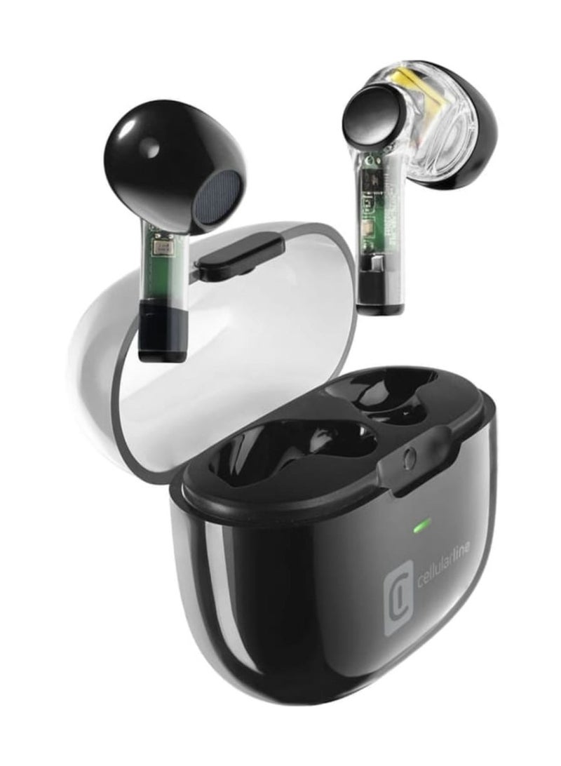 Cellularline The Cellularline Fine Wireless Headset is an Excellent Choice For Users Looking For A Stylish, Transparent Design With Solid Audio Quality, Long Battery Life, and a Reputable Brand Backing it. With its 10-Hour Playtime, Vomfortable Fit, And High Durability, It Is Well-Suited For Everyday Use. - Image 1