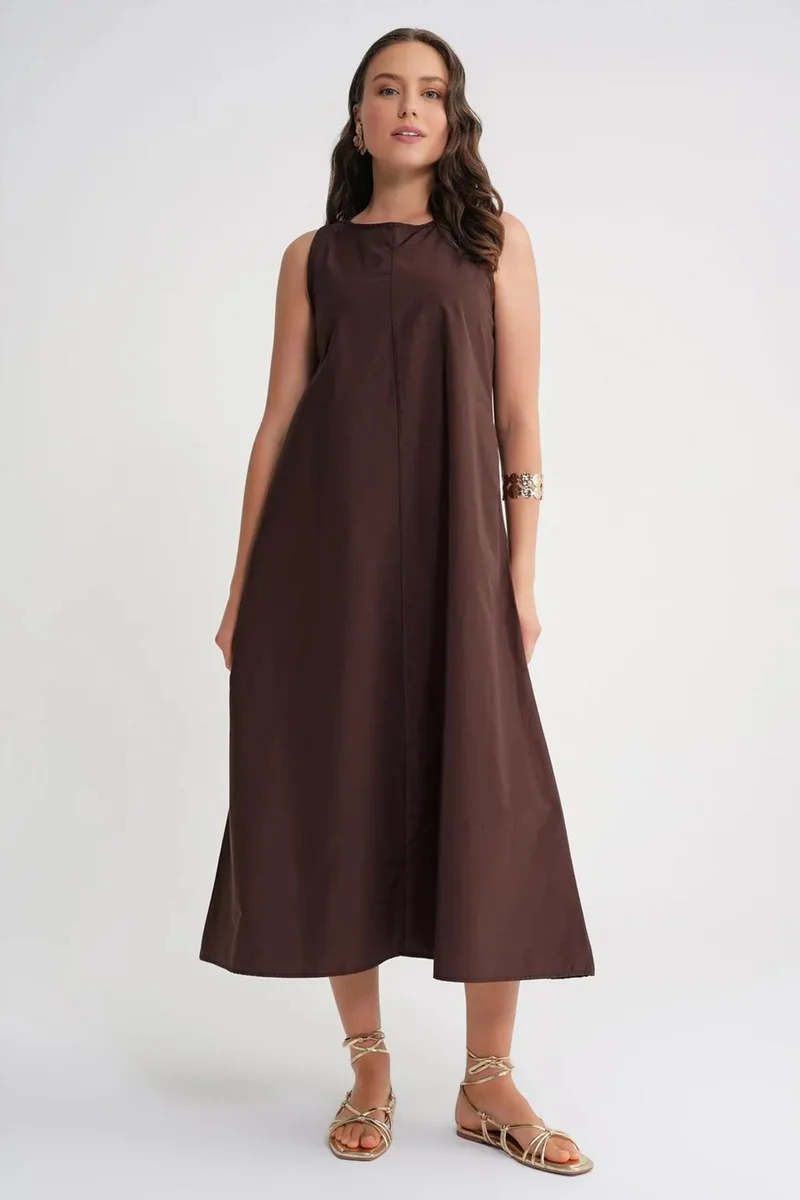 Mixray MIXRAY Maxi poplin dress with pockets