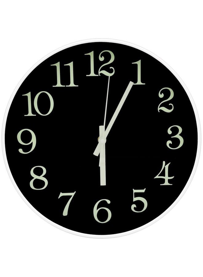 JoFomp Glow in The Dark Clock, 12" Non-Ticking Silent Luminous Wall Clock, Battery Operated Modern Quartz Clocks, Easy to Read for Home Kitchen Office Bedroom - Image 2