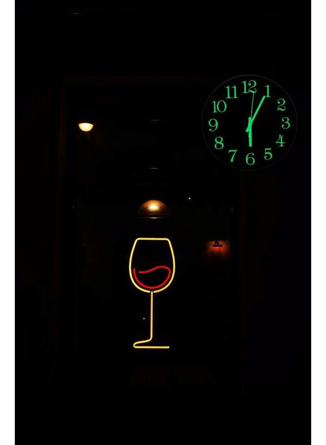 JoFomp Glow in The Dark Clock, 12" Non-Ticking Silent Luminous Wall Clock, Battery Operated Modern Quartz Clocks, Easy to Read for Home Kitchen Office Bedroom - Image 3