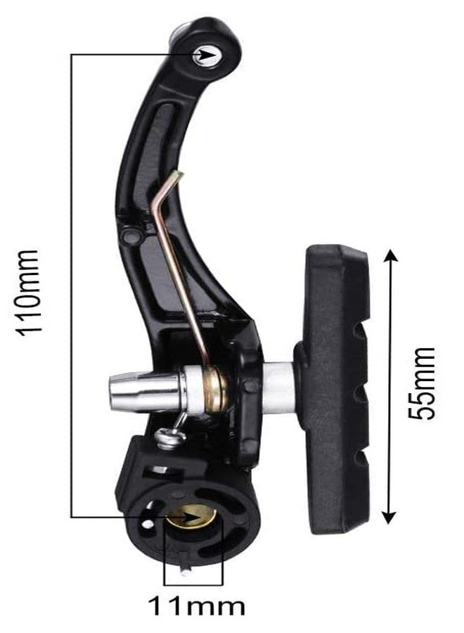 Serveuttam V Brake Set for Cycle - Bicycle Linear Pull V Brake Set Front/Back | Arm 110mm Long Metal Lever Caliper Set (Black) - Image 4