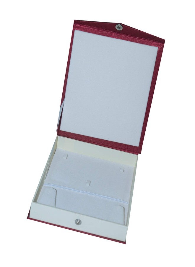 Box Queen Wooden Ideal Fashion Satin Jewellery Box For Necklaces & Earring For Women (7 X 6 Inches, Red) - Image 2