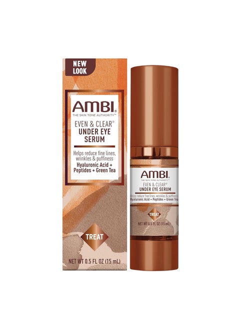 Ambi Even  Clear Under Eye Serum for All Skin Types Anti Aging Formula features Peptides Hyaluronic Acid and Vitamin A to help Reduce Fine Lines Wrinkles and Dark Circles  05 Ounce