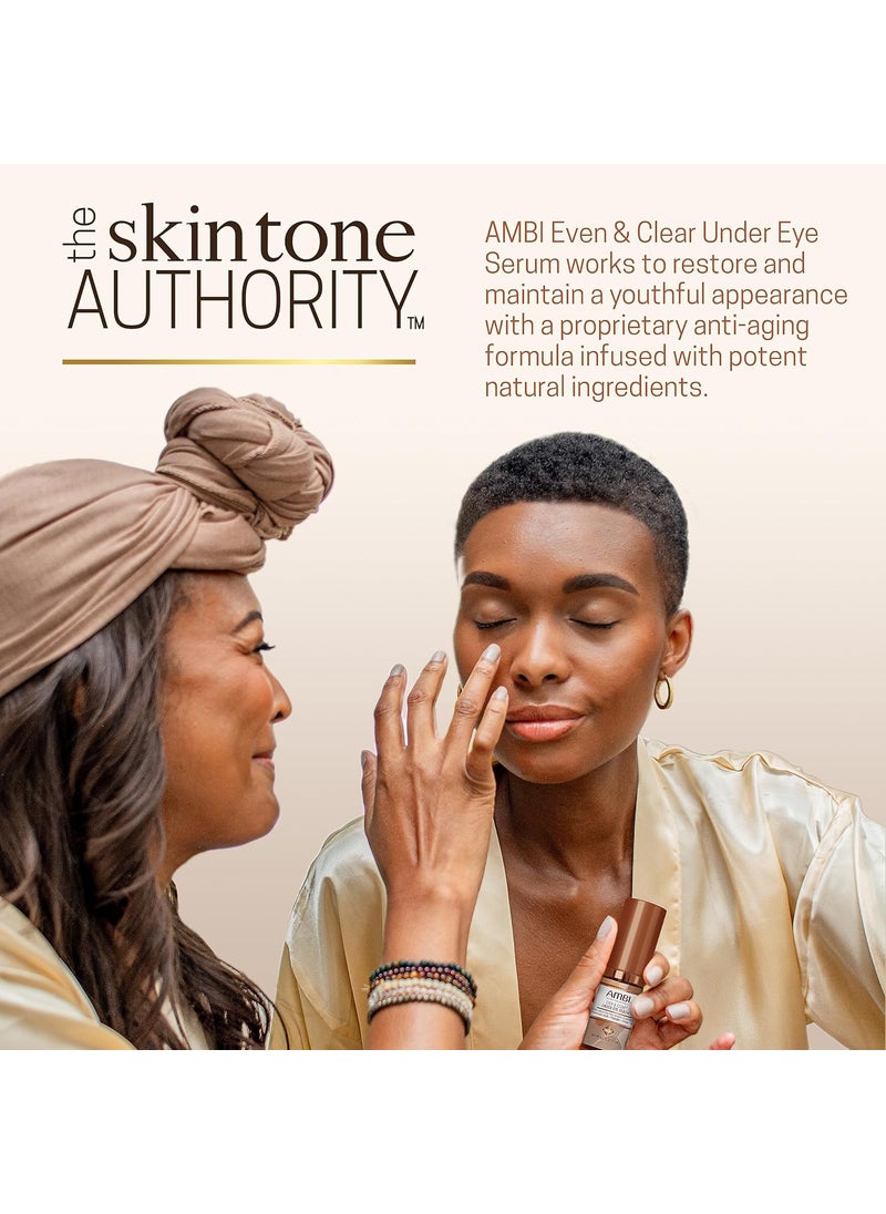 Ambi Even  Clear Under Eye Serum for All Skin Types Anti Aging Formula features Peptides Hyaluronic Acid and Vitamin A to help Reduce Fine Lines Wrinkles and Dark Circles  05 Ounce