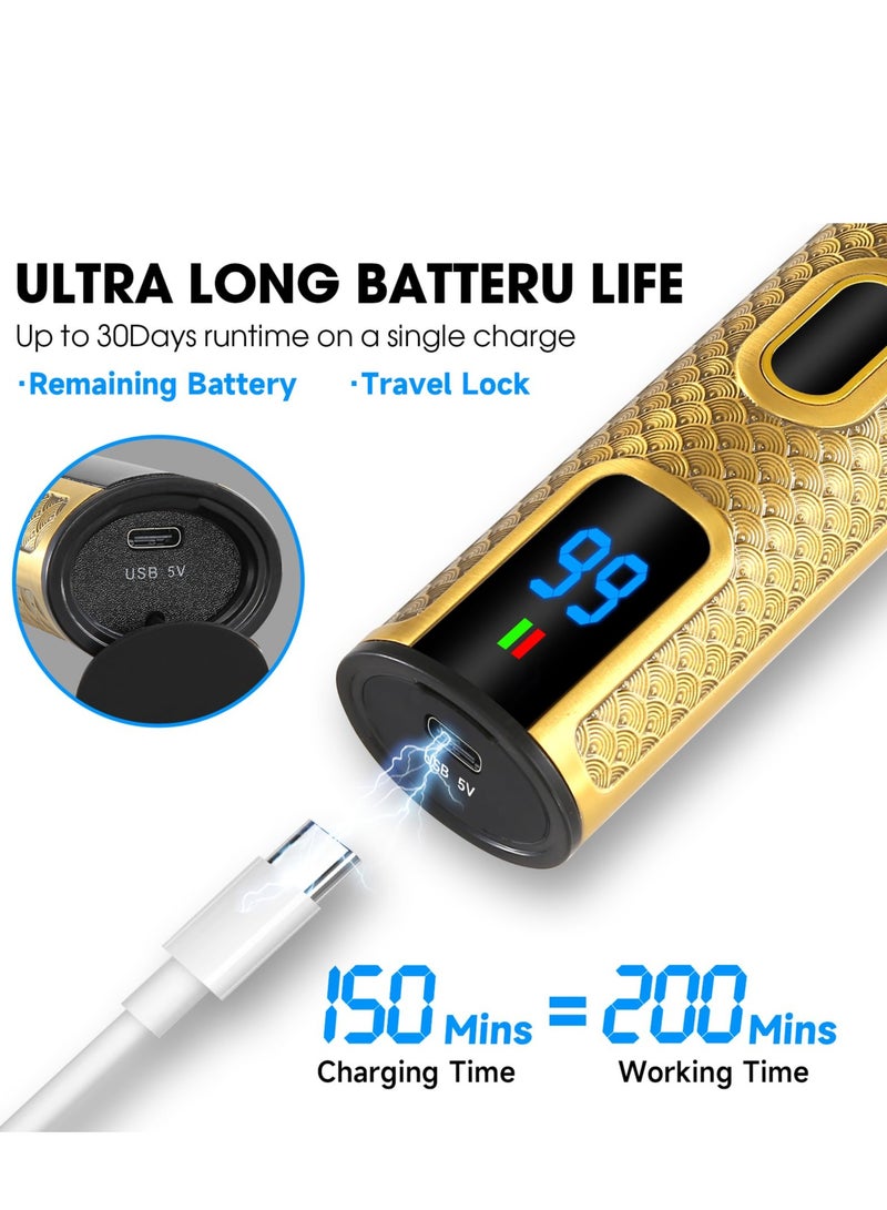 Excefore ماكينة تشذيب اللحية للرجال، ماكينة حلاقة شعر احترافية للرجال، مجموعات حلاقة لاسلكية مقاومة للماء IPX6، ماكينة تشذيب شعر بدون فجوات على شكل حرف T مع شاشة LCD هدايا للرجال - Image 2