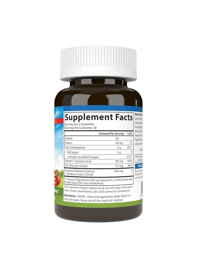 Carlson Black Elderberry Gummies, with Vitamin C & Zinc, Immune Support, 60 Gummies  - Image 2