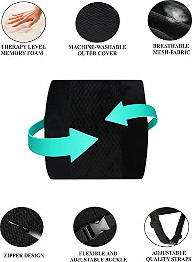ABLE L4 Backrest Memory Foam Cushion Designed for Lumbar Support and Back Pain Relief. for Office Chair, Study Chair and Car Seat with Adjustable Belt and Breathable and Washable Cover. (Black) - Image 2