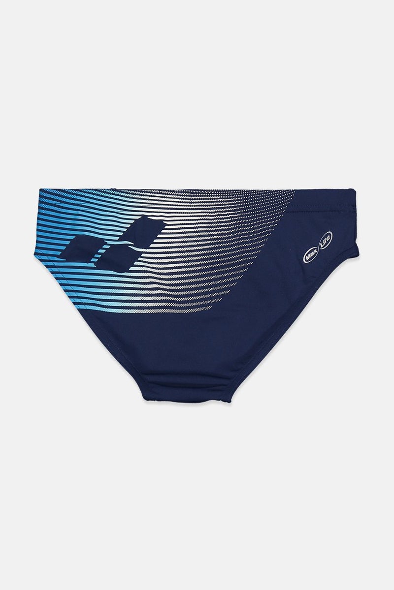 arena Kids Boy Graphic Print Swimwear Brief, Navy  - Image 2