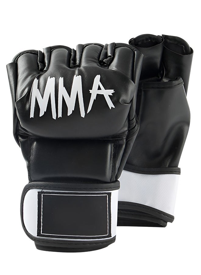 UNUNS MMA Gloves For Men Women,Kickboxing Gloves,Fingerless Boxing Gloves For Mixed Martial Arts Grappling Sparring Punching Bag Training Kickboxing Muay Thai Combat Workout Mitts,PU Gloves,170-190CM  - Image 1