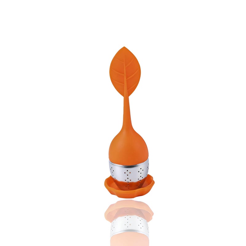 Tea Infuser - Leaf-Shaped Silicone Handle with Comfortable Grip and Durable Stainless Steel Mesh in Various Colors for Perfect Brewing (piece-1) - Image 1