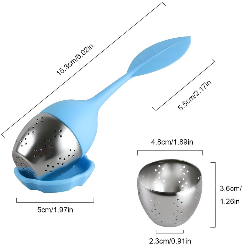 Tea Infuser - Leaf-Shaped Silicone Handle with Comfortable Grip and Durable Stainless Steel Mesh in Various Colors for Perfect Brewing (piece-1) - Image 3