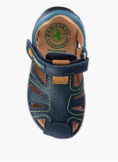 Pablosky Boys' Solid Fisherman Sandals with Hook and Loop Closure  - Image 4