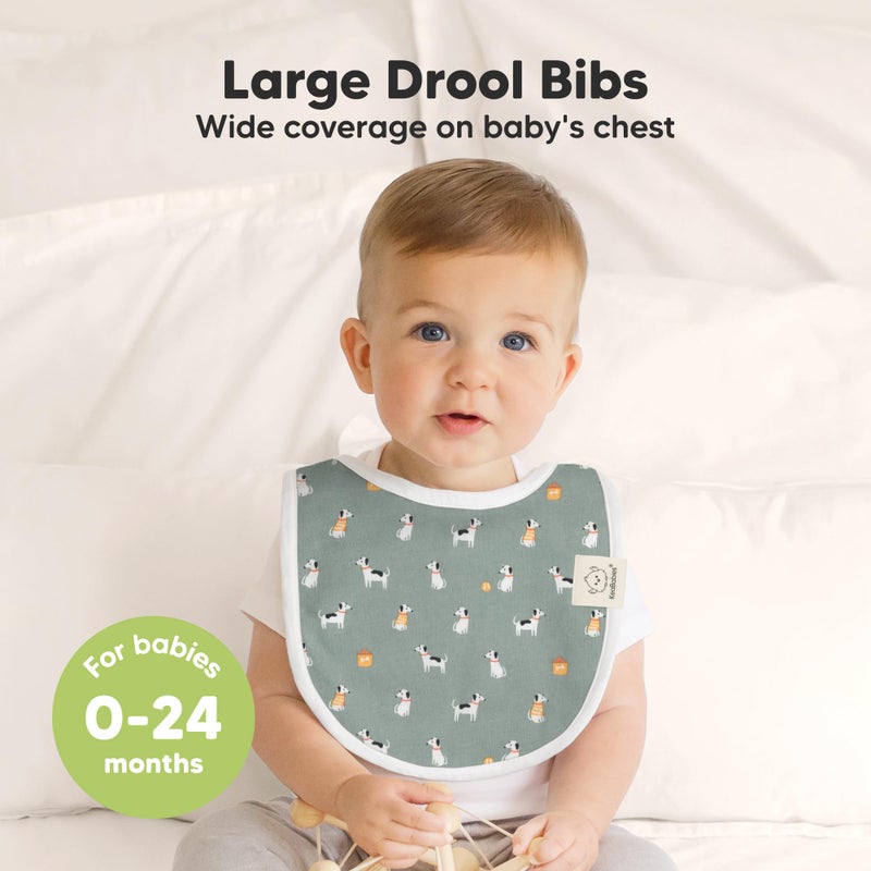 KeaBabies 8-Pack Organic Baby Bibs for Boys, Girls - Soft Cotton Drooling and Teething Bibs for Baby Girl & Boy, Extra Absorbent, Easy To Clean & Put On for Toddler, Newborn, Infant 0-24 Months (Pets & Paws) - Image 2
