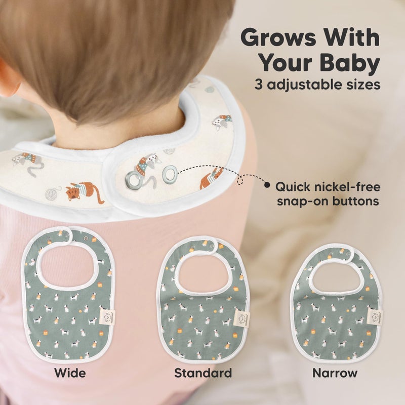 KeaBabies 8-Pack Organic Baby Bibs for Boys, Girls - Soft Cotton Drooling and Teething Bibs for Baby Girl & Boy, Extra Absorbent, Easy To Clean & Put On for Toddler, Newborn, Infant 0-24 Months (Pets & Paws) - Image 4