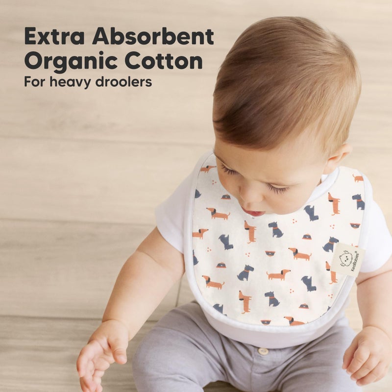 KeaBabies 8-Pack Organic Baby Bibs for Boys, Girls - Soft Cotton Drooling and Teething Bibs for Baby Girl & Boy, Extra Absorbent, Easy To Clean & Put On for Toddler, Newborn, Infant 0-24 Months (Pets & Paws) - Image 5