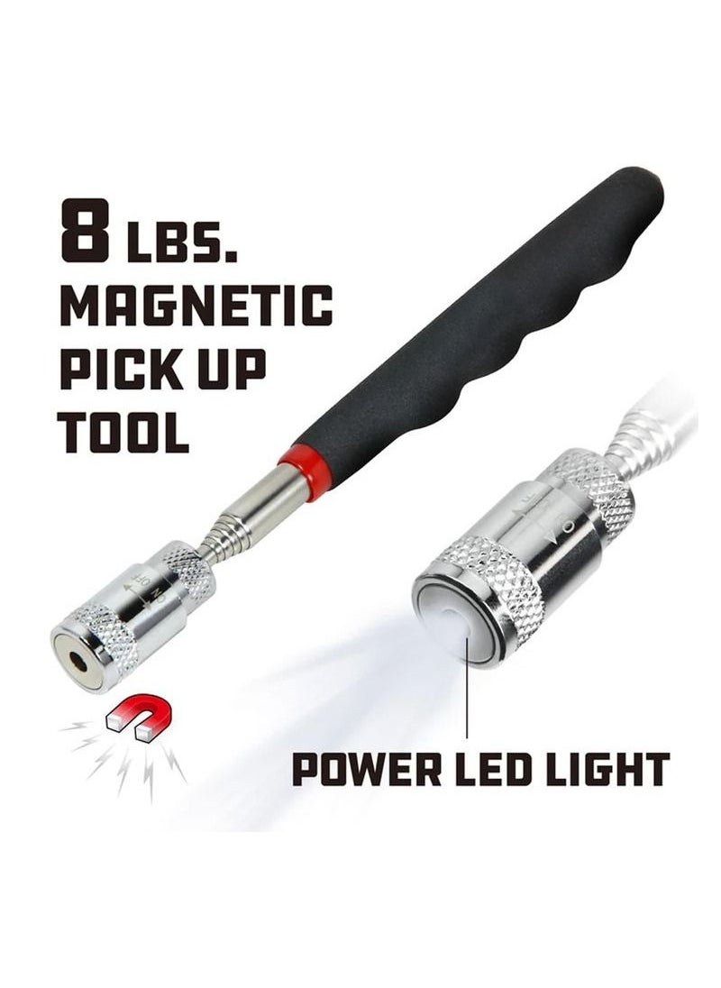 DEFAONS DEFAONS Lighted Magnetic Pickup Tool Expandable Telescopic Handle Upto 31 Super Strong Magnet Pickup Capacity 8 lbs  - Image 5