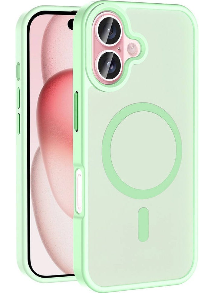 Rona Store - iPhone 16 Case Magsafe Charging Matte Back Surface Zore Sio Cover-Light Green - Image 1