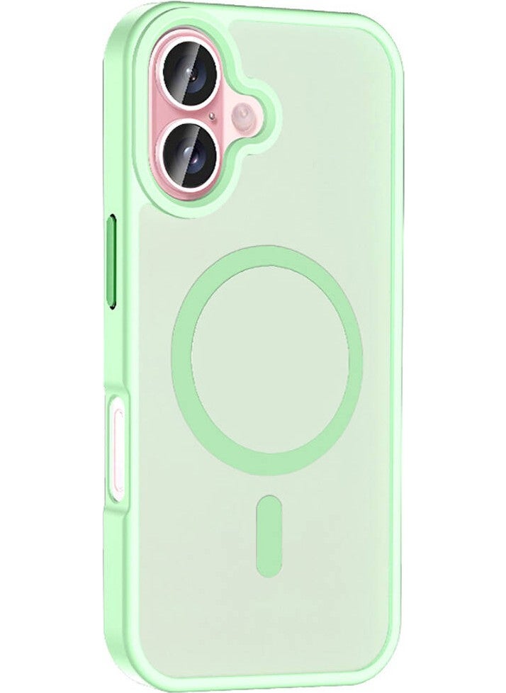 Rona Store - iPhone 16 Case Magsafe Charging Matte Back Surface Zore Sio Cover-Light Green - Image 1