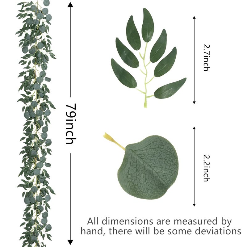 dallisten 3 Strands Artificial Vines Kit  78"" Silk Eucalyptus Ivy Garland Green Leaves Natural Odorless  Fake Greenery Hanging Plants Decoration for Home  Bedroom  Wall  Party  Wedding Decor - Image 2