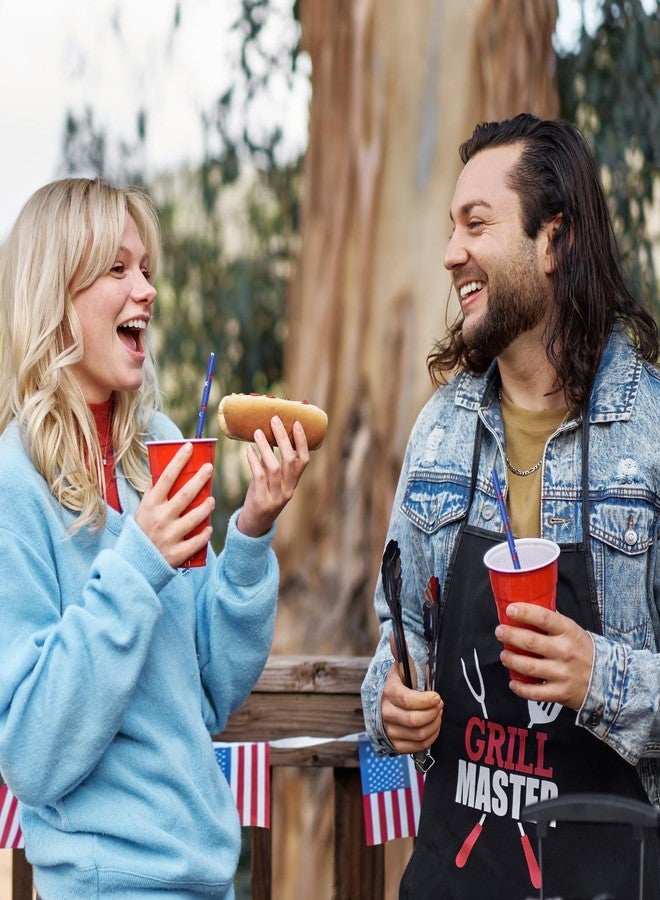 JarThenaAMCS 150Pcs 4th of July Paper Straws Patriotic Blue Red Stars Disposable Drinking Straws for Independence Day Memorial Day USA Holiday Party Supplies - Image 4