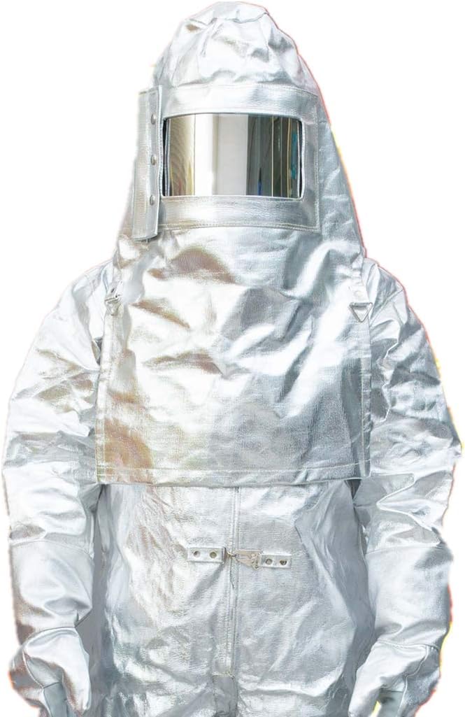 cheekyglo Heat Resistant Suit Anti Thermal Radiation Suit 10001200 degree Fireproof flameproof Coveralls Composite Aluminium Foil Firefighter Uniform(XL)XLarge - Image 2