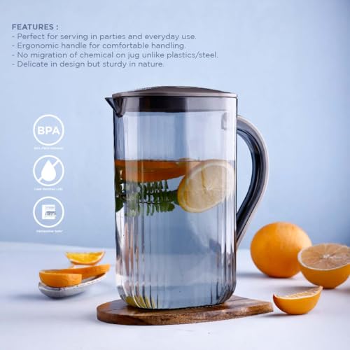 Ganesh Aura Water Jug Plastic, Bpa Free Food Grade Jug with Lid, Kitchen Accessories Items, Jug for Serving Water, Juices, Beverages, Milk - 500ml (Transparent) - Image 4