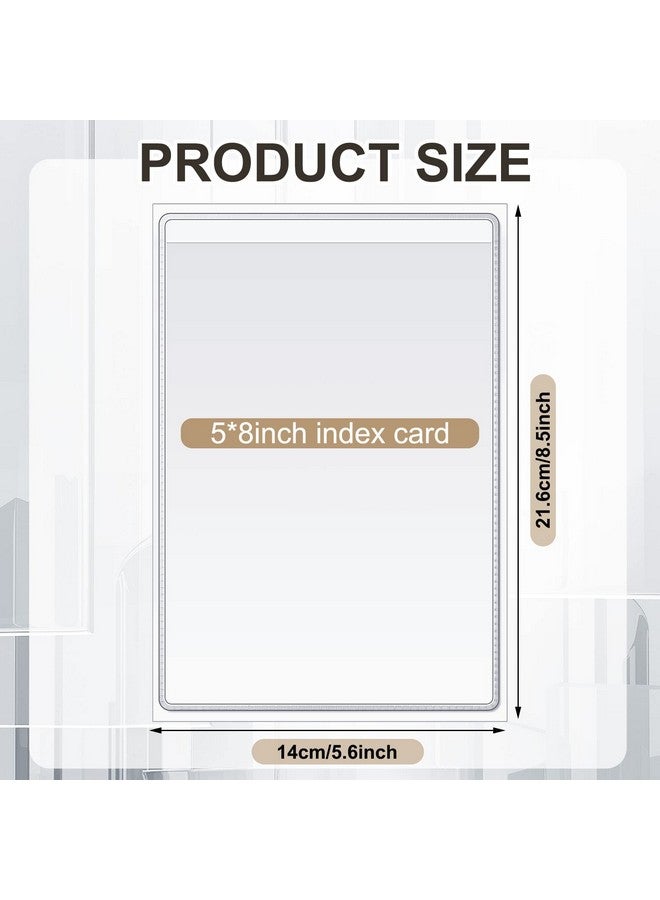 Geyee Clear Self Adhesive Pockets Clear Plastic Sleeves Labeling Pockets Shop Ticket Holders Job Ticket Holders Work Order Clear Adhesive Pockets Label Pockets for Office Document Card 5x8inch (60 Pcs) - Image 2