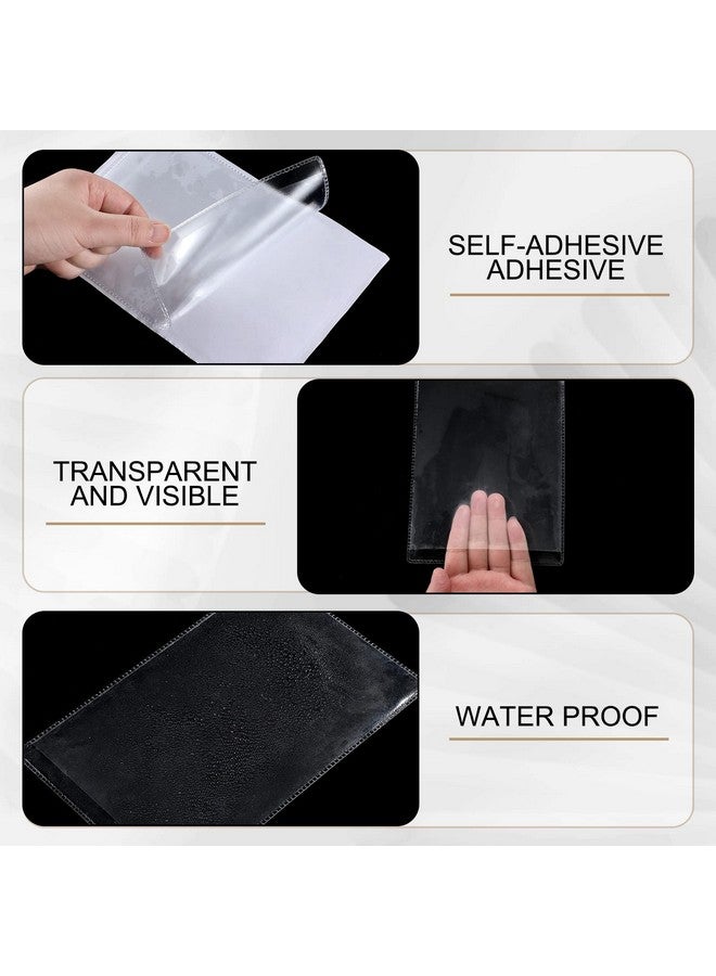 Geyee Clear Self Adhesive Pockets Clear Plastic Sleeves Labeling Pockets Shop Ticket Holders Job Ticket Holders Work Order Clear Adhesive Pockets Label Pockets for Office Document Card 5x8inch (60 Pcs) - Image 4