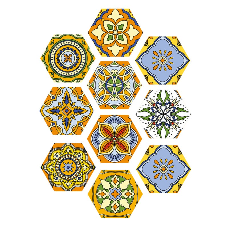 Floor Stickers 1 Pc High-Definition Traditional Tile Design - Removable Without Mess Peel Stick Decor for Home Wall Floor Furniture DIY Upgrade - Image 1