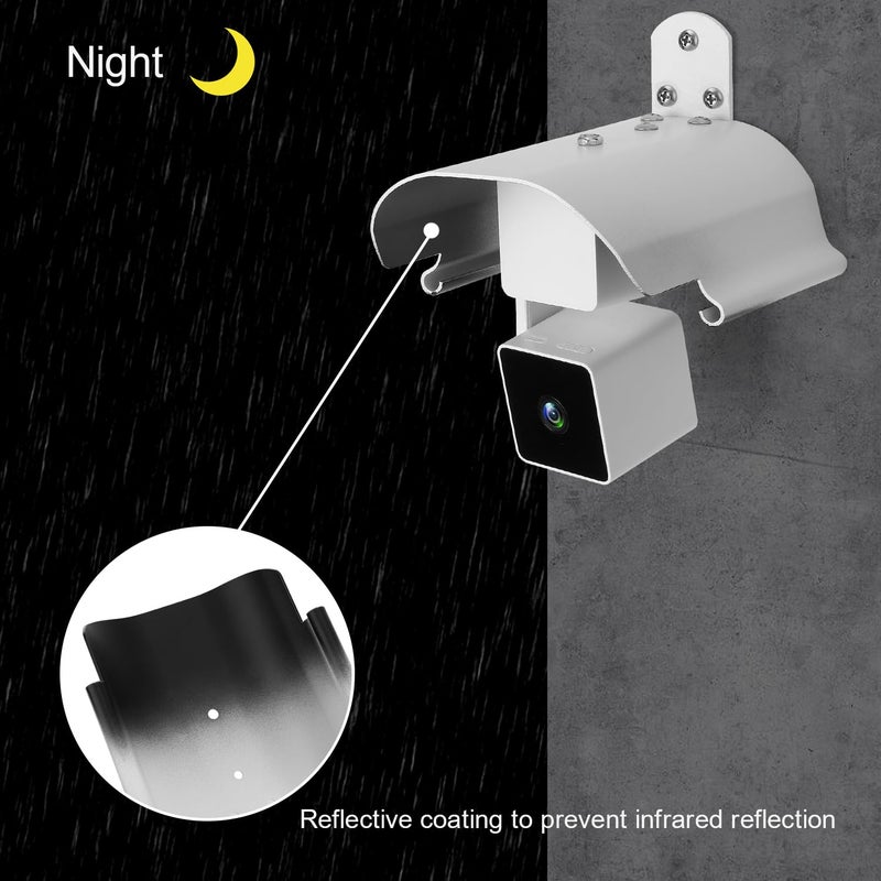 Uogw Weatherproof Protective Cover for WYZE Cam Pan V3/V2/V1,WYZE Cam v4,Aluminum Alloy Sun Rain Shade Cover Mount,Camera not Included (1 Pack White) - Image 3