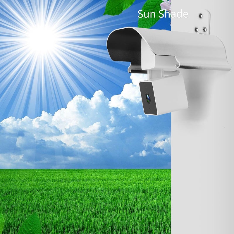 Uogw Weatherproof Protective Cover for WYZE Cam Pan V3/V2/V1,WYZE Cam v4,Aluminum Alloy Sun Rain Shade Cover Mount,Camera not Included (1 Pack White) - Image 2