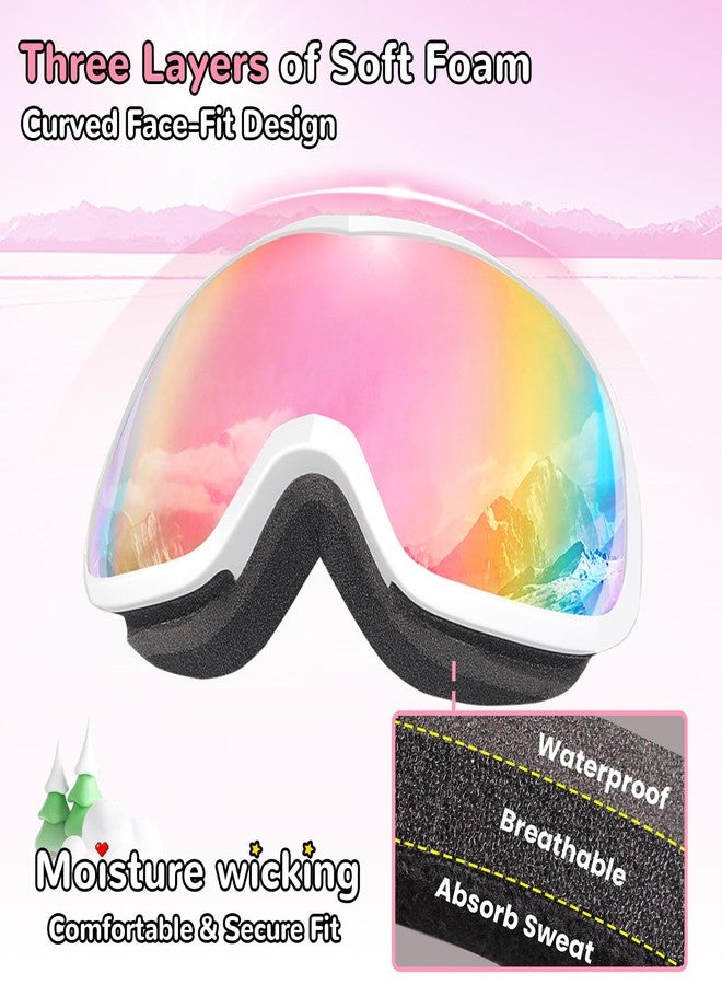 Keary Kids Ski Goggles for 3-14 6-14 Snowboard Goggles Snow Goggles Kids Toddler Boys Girls Youth Child Snowboarding Goggles UV Protection Anti-Fog Pink Winter Snow Sports with Helmet - Image 5