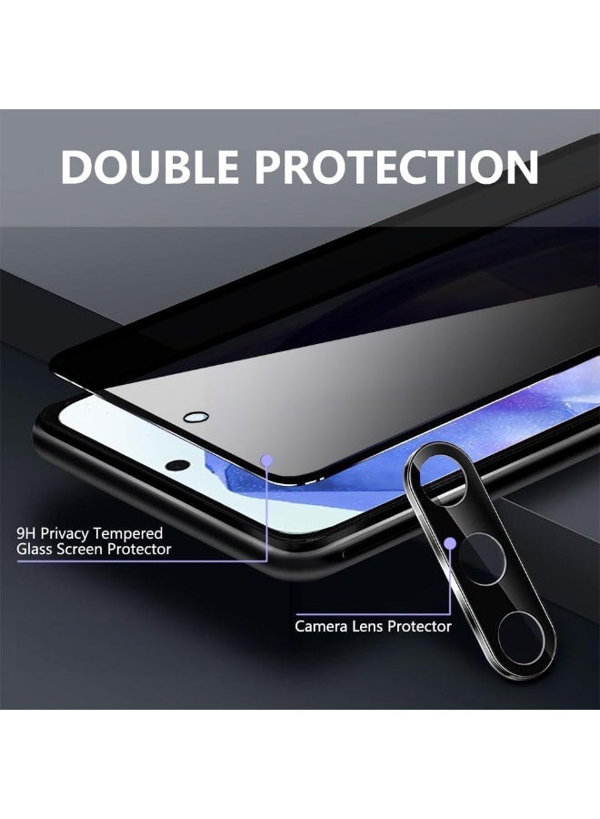 Muzz Privacy Screen Protector for Samsung Galaxy A56 5G, 2 Pack Anti-Spy Tempered Glass with 2 Camera Protectors, 9H Hardness, Clear (Galaxy A56) - Image 5