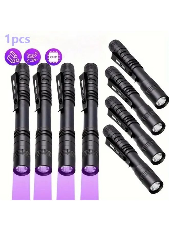 1pc Long UV Flashlight Blacklight Pen With Clip On Attachment UV White Modes - Image 2