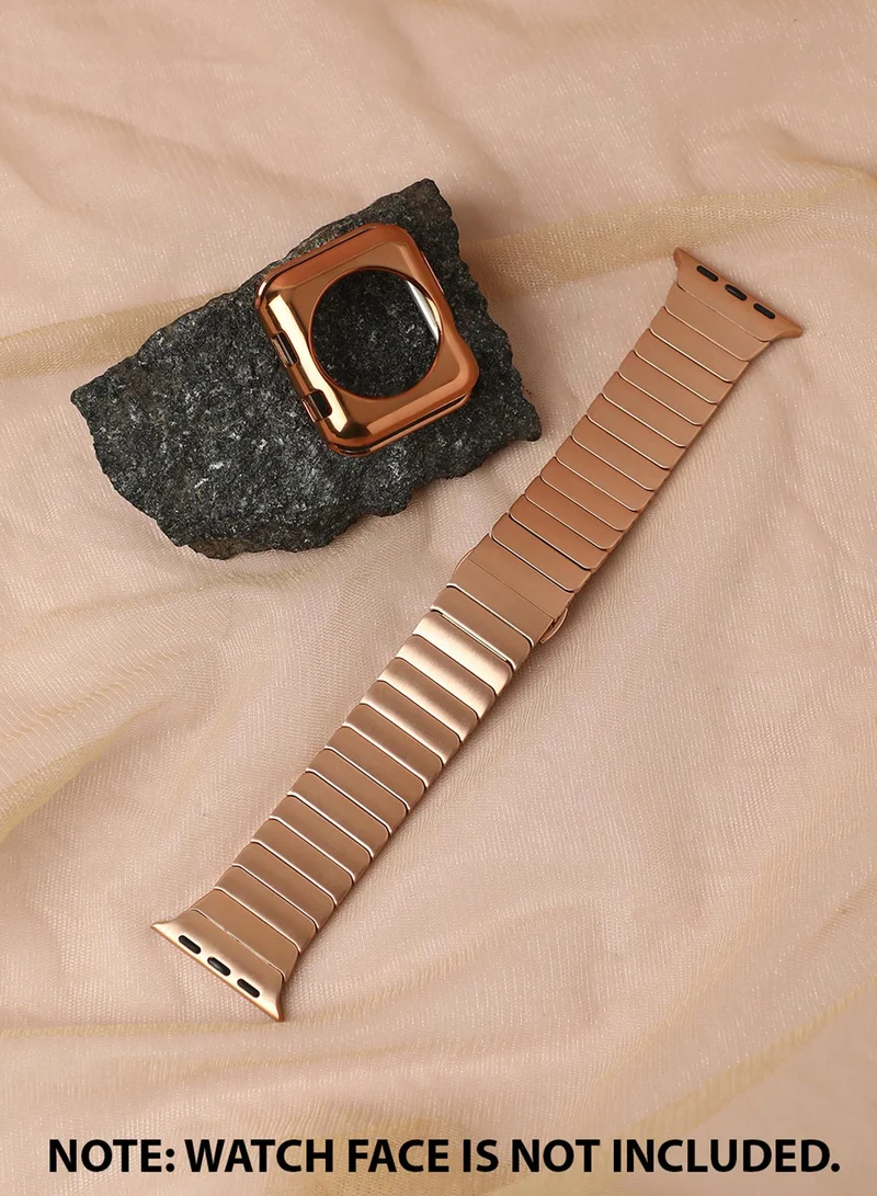 Haute Sauce Solid Casual Chain Strap Alloy Apple Watch Strap with Case For Women | 42mm/44mm/45mm