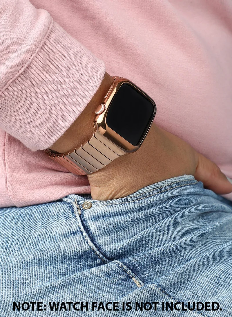 Haute Sauce Solid Casual Chain Strap Alloy Apple Watch Strap with Case For Women | 42mm/44mm/45mm